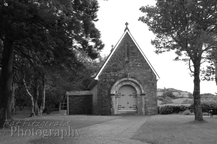 GreyScale version of small chapel in Gougane Barra